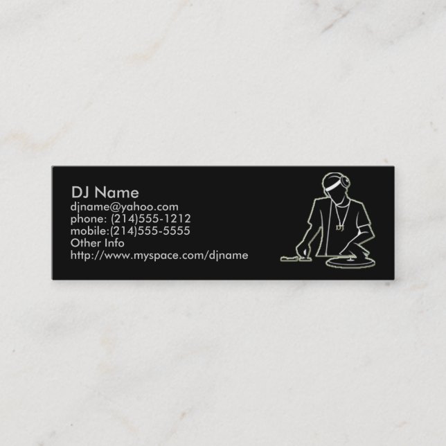 Mini Cartão de visita do DJ (Frente)