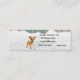 Mini Cartão de visita do filhote de cachorro da neve