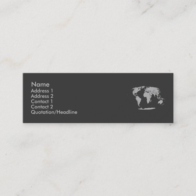 Mini Cartão de visita do globo (Frente)