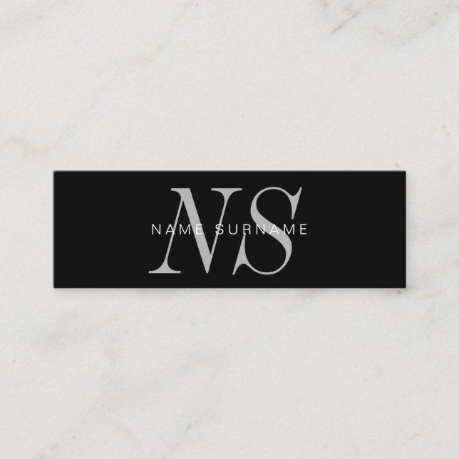 Mini cartão de visita do monograma original (Frente)