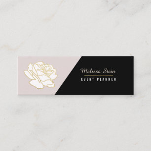 Mini cartão de visita do planejador de eventos com rosa