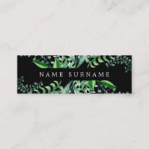 Mini cartão de visita do preto botânico da