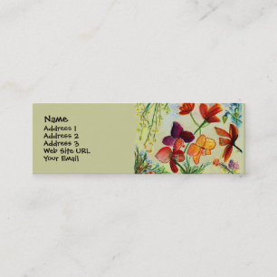 Mini Cartão de visita dourado da orquídea