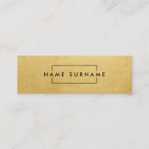 Mini cartão de visita Dourado mínimo moderno na