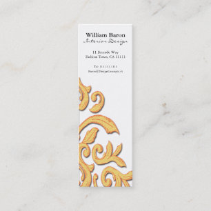 Mini Cartão de visita elegante do damasco barroco