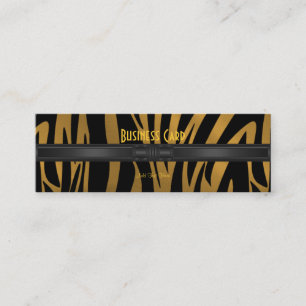 Mini Cartão de Visita Exótico Zebra Africana Dourado 2