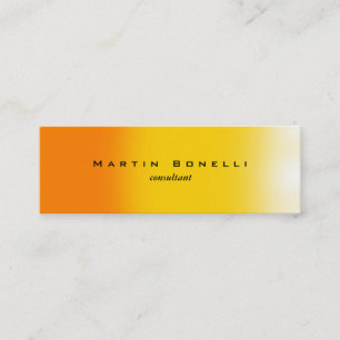 Mini Cartão de Visita Fino Laranja Amarelo Minimalista
