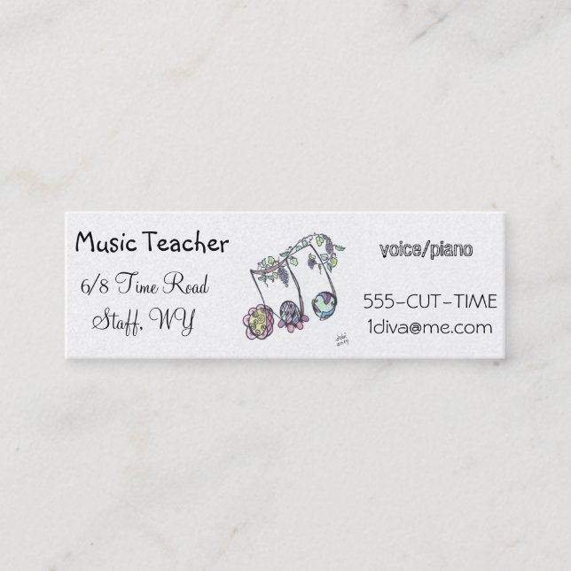 Mini cartão de visita magro (Frente)