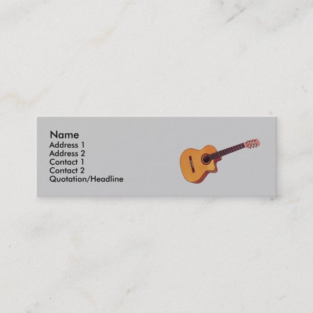 Mini cartão de visita magro clássico da guitarra (Frente)