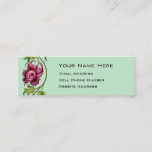 Mini Cartão de visita magro da videira da flor