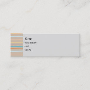 Mini Cartão de visita magro das listras retros