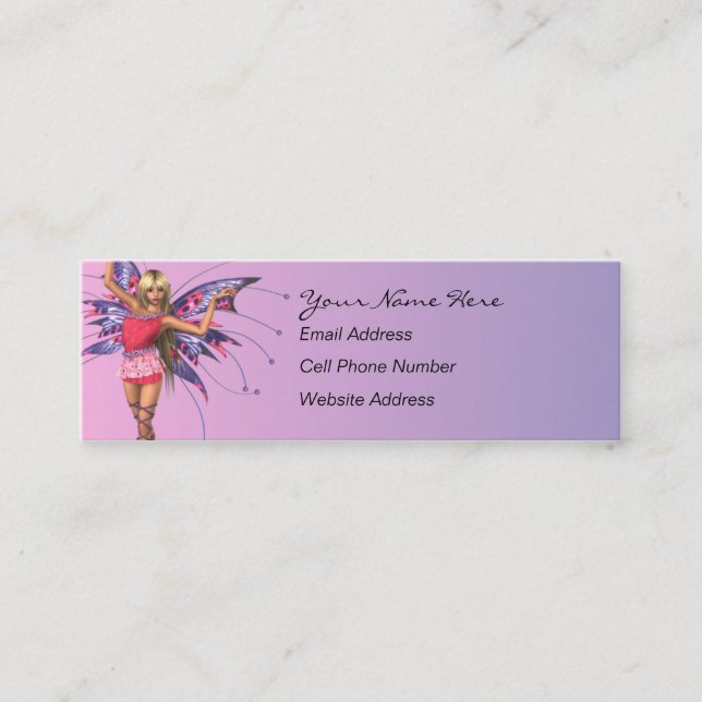 Mini Cartão de visita magro do país das fadas da (Frente)