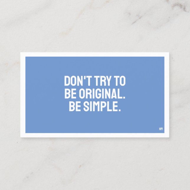 MINI Cartão de visita minimalista ART (Verso)