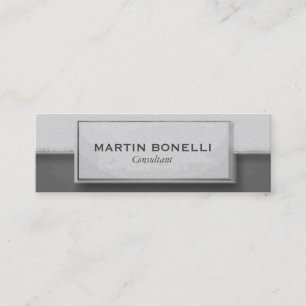 Mini Cartão de visita moderno padrão de Cinza fino simp