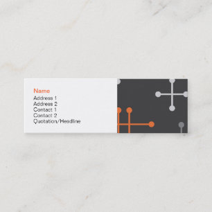 Mini Cartão de visita moderno retro do teste padrão