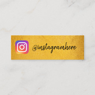 Mini cartão de visita ouro das redes sociais