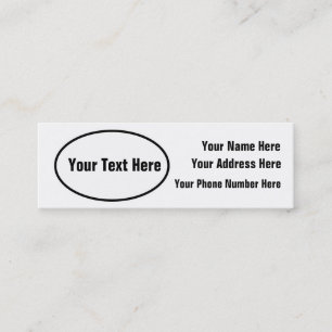 Mini Cartão de visita oval europeu customizável