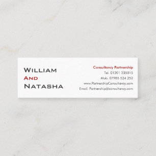 Mini cartão de visita - parceria da consulta