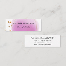 Mini Cartão de Visita Pinceladas Roxas e Douradas