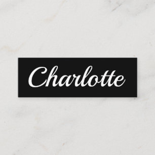 Mini Cartão de visita preto moderno minimalista na mod