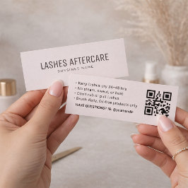 Mini Cartão de Visita QR Code Artista de Cílios Minimal