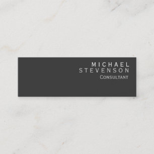 Mini Cartão de visita simples de consultor de Cinza fin