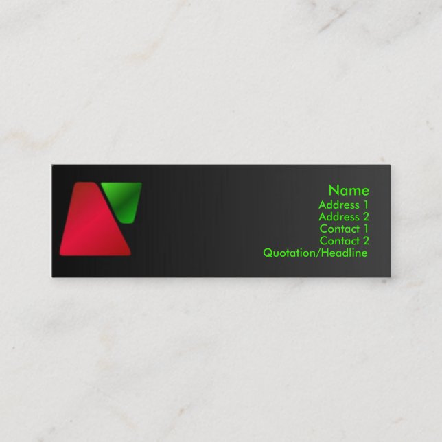 Mini Cartão de visita trapezoide (Frente)