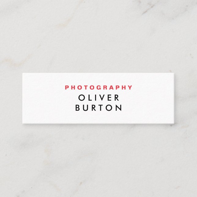 Mini cartão de visita universal para fotógrafo. (Frente)