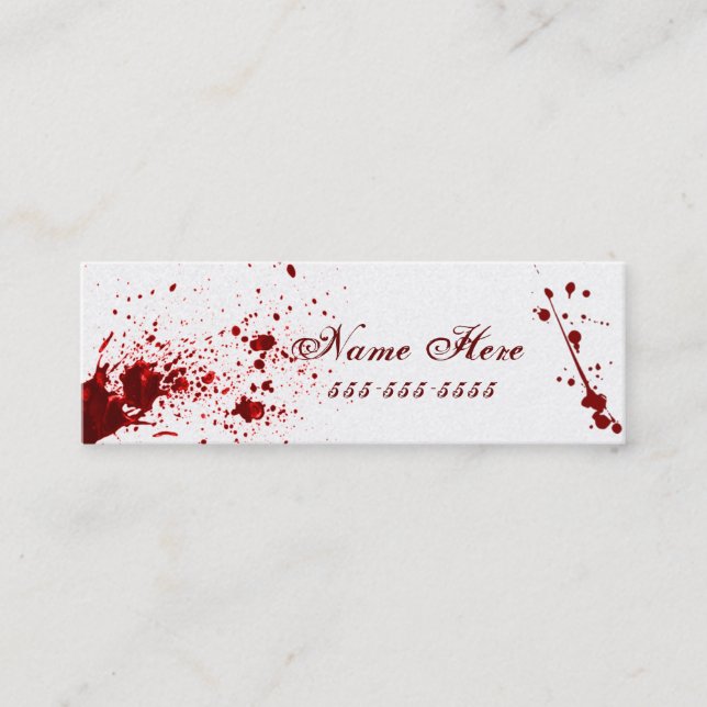 Mini Cartão de visita V2 do Splatter do sangue (Frente)