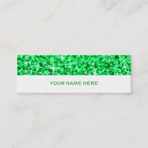 Mini cartão de visita verde brilhante branco