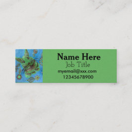 Mini cartão de visita verde do coelho