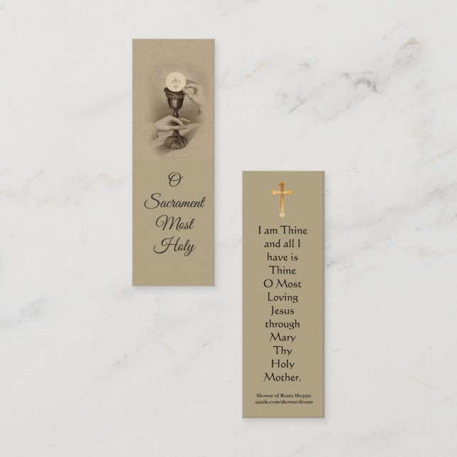 Mini cartão santamente do Eucaristia abençoado do (Frente/Verso)