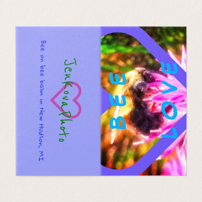 MINI CARTÕES 2x3.5 do AMOR NOVO da ABELHA (Exterior Desdobrado)