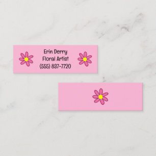 Mini Cartões de visitas de Flor Rosa