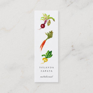 Mini cartões de visitas pintados do trio vegetal