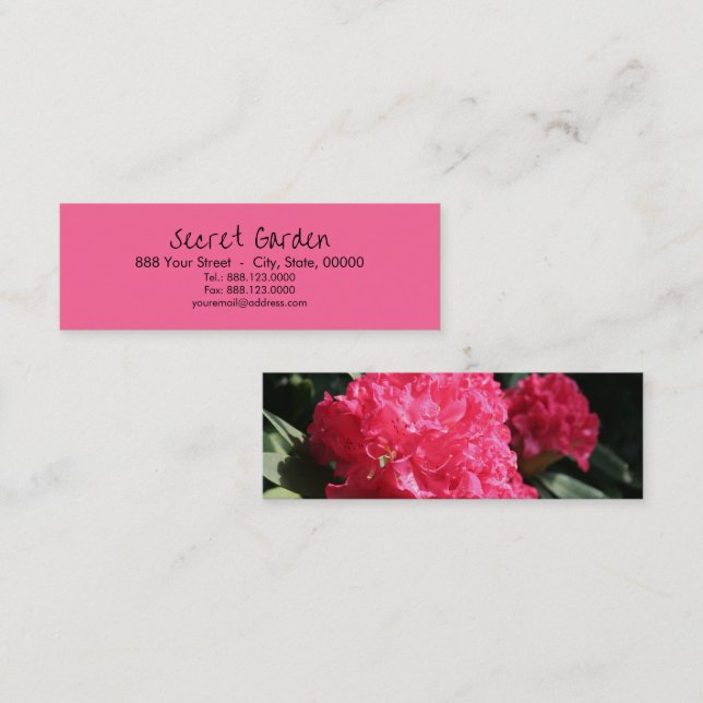 Mini Cartões de visitas rosa Rhododendron 2 (Frente/Verso)