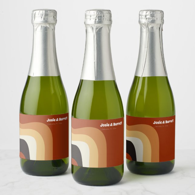 Mini Casamento Personalizado Laranja Vazio Retro G (Garrafas)