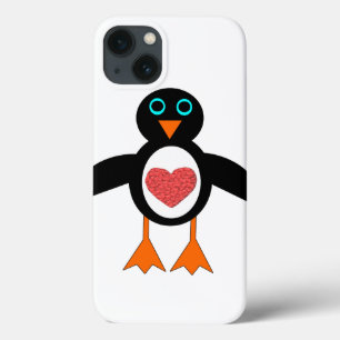 Mini Caso do Pad Penguin do Coração de Amor Bonito