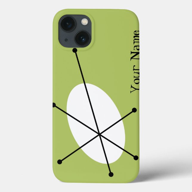 Mini caso do 'Seu nome' iPad Verde Dazzle (Verso)