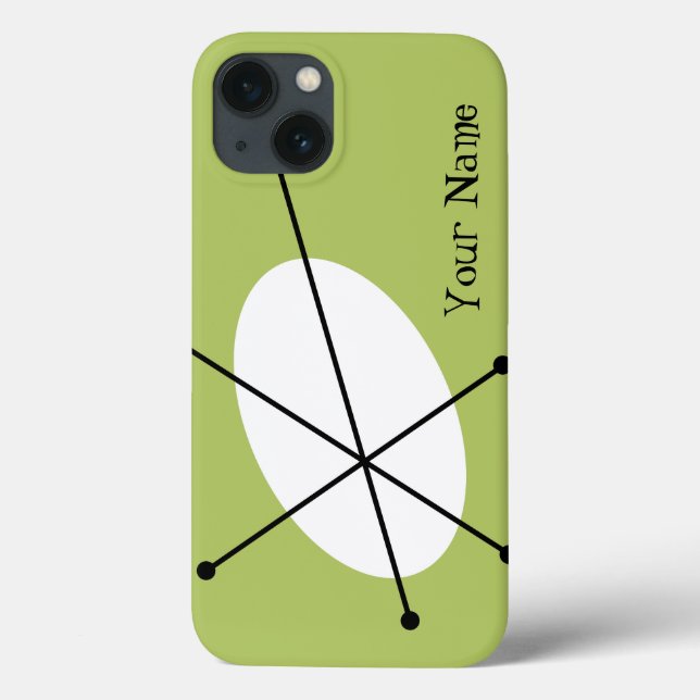 Mini caso do 'Seu nome' iPad Verde Dazzle (Verso)