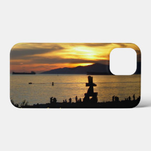 Mini Caso do Vancouver iPhone Inukshuk Sunset Capa