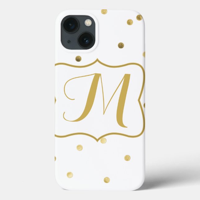 Mini Caso IPAD de Confetti Monograma Dourado (Verso)