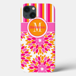Mini Caso iPad | Floral, Stripes | Rosa, Laranja