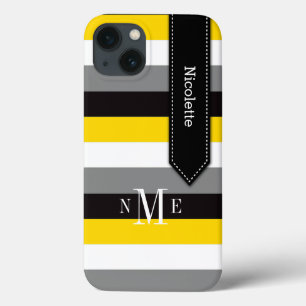 Mini Caso iPad   Stripes   Amarelo, Preto, Cinza