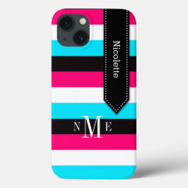 Mini Caso iPad | Stripes | Azul, rosa, preto