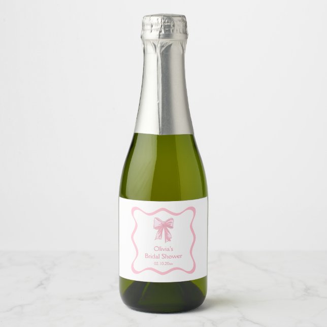 Mini Champanhe Rosa para Chá de Noiva (Frente)