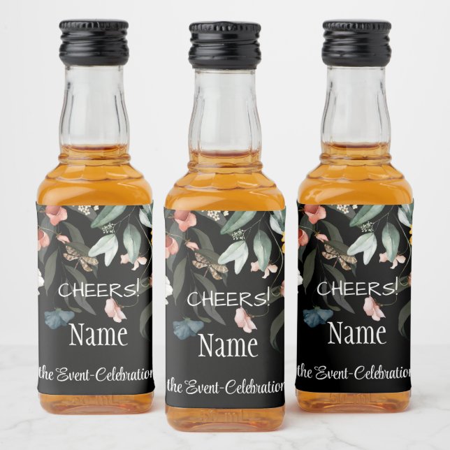 Mini Cheers Elegante Watercolor Floral Qualquer Oc (Garrafas)