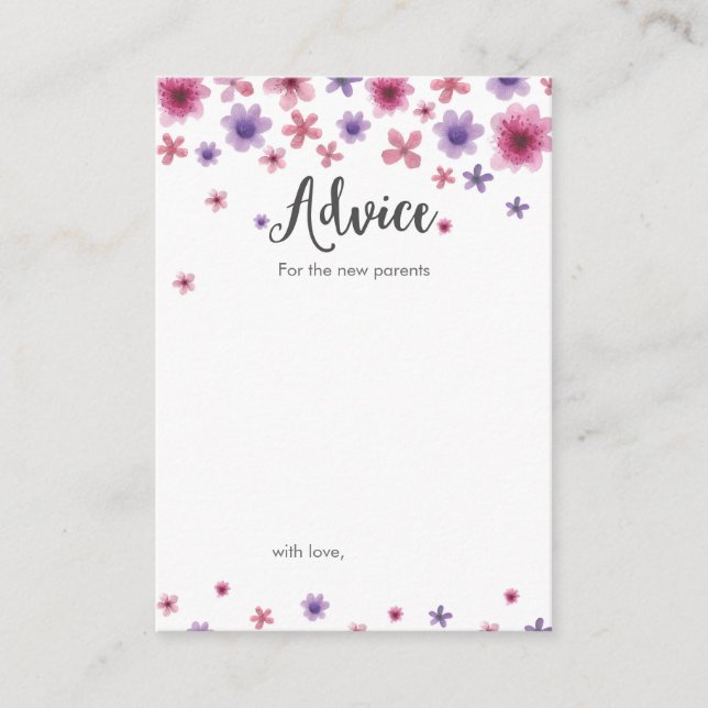 Mini Conselho para cartões de Chá de fraldas para  (Frente)