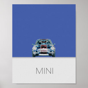 Mini Cooper Blau Poster