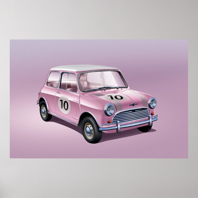 Mini Cooper S Poster rosa (Frente)